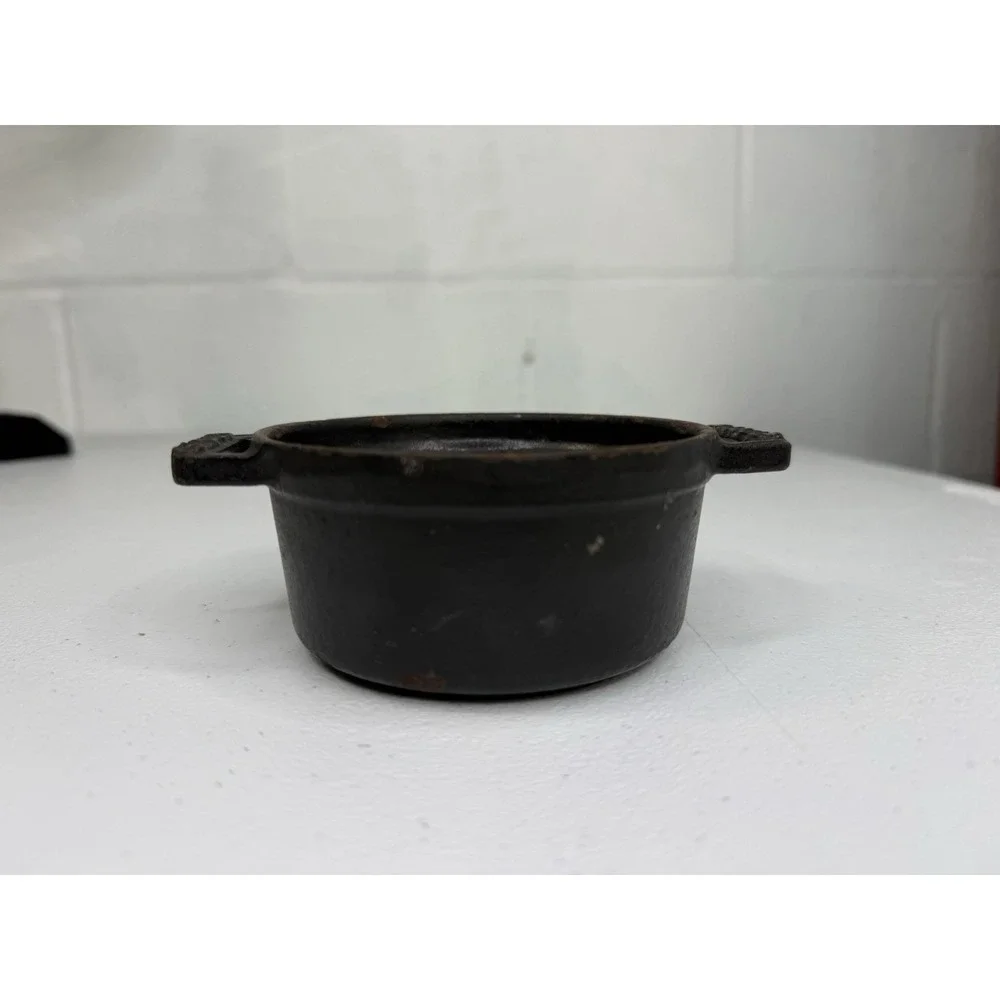Staub Mini Round Cocotte 0.25 qt Cast Iron Round Black Casserole Pan 10cm